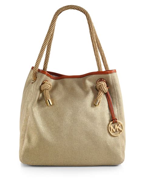 michael kors canvas tote bag.